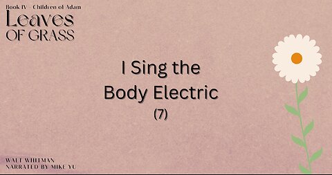 Leaves of Grass - Book 4 - I Sing the Body Electric (7) - Walt Whitman