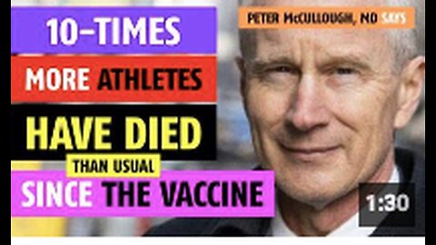 10-times more athletes have died since the COVID-19 vaccine, notes Peter McCullough, MD