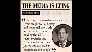 The Media Is Lying -Udo Ulfkotte - Editor of Leading Newspaper Died Shortly After This Confession...