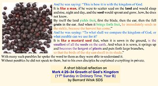 Mark 4:26–34 Growth of God’s Kingdom