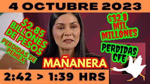 💩🐣👶 AMLITO | Mañanera *Miércoles 4 de Octubre 2023* | El gansito veloz 2:42 a 1:39.