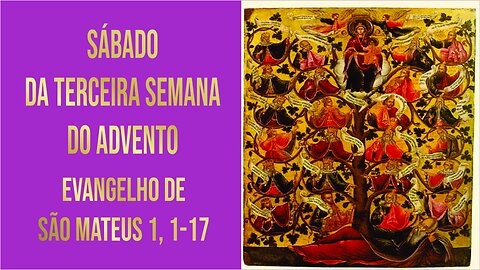 Evangelho do Sábado da Terceira Semana do Advento - Ano A