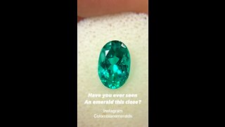 What it looks like inside a Colombian emerald oval gemstone magnified up close