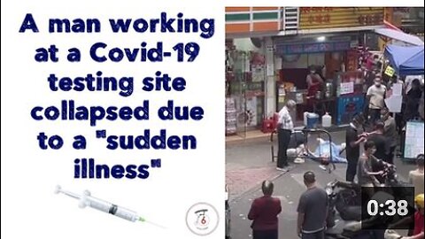 A man working at a Covid-19 testing site collapsed due to a sudden illness. 💉👀 (2022)