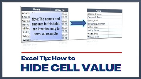 EXCEL TRICK: HOW TO HIDE CELL VALUE