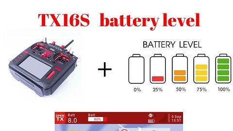 TX16S: displaying the battery level on OpenTX & EdgeTX – percentage [%] and value [voltage]
