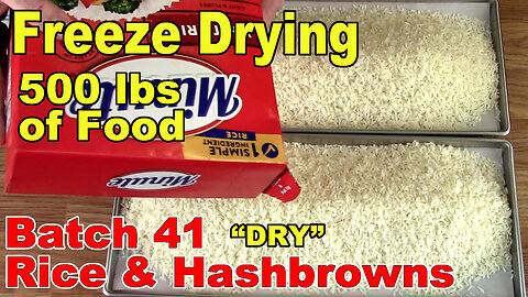Freeze Drying Your First 500 lbs of Food - Batch 41 - "Dry" Rice and "Dry" Hashbrowns