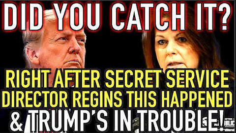 Did You Catch It - Right After Secret Service Director Resigns This Happened And.. - 7-28-24..