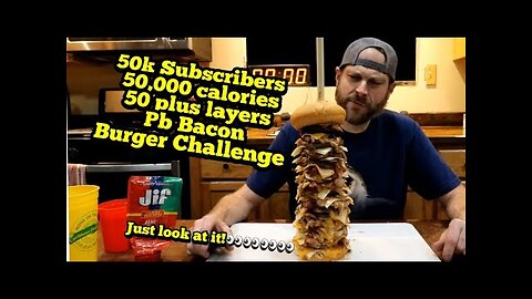 Peanut Butter Bacon Burger Challenge | ManVFood