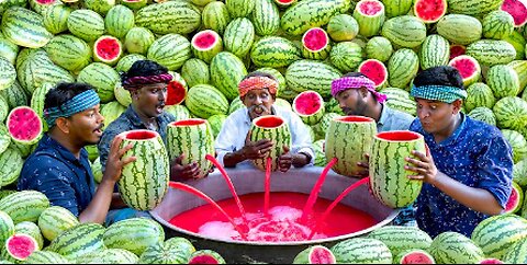 WATERMELON JUICE | Farm Fresh Fruit Juice Making | Watermelon Craft | Watermelon Experiment