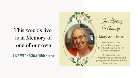 Live Wednesday - In Memory of One of Our Own