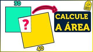 🤯 Como calcular a ÁREA sobreposta | Matemática: Geometria