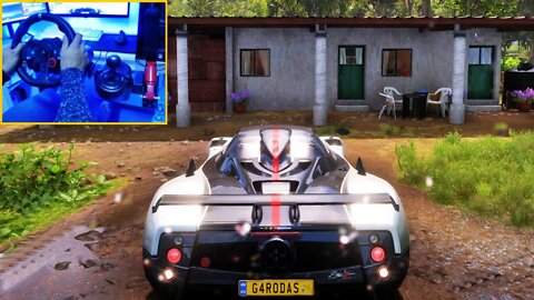 FORZA HORIZON 5 Steering Wheel G29 GAMEPLAY - PAGANI CONVERTIBLE ZONDA CINQUE ROADSTER 2009