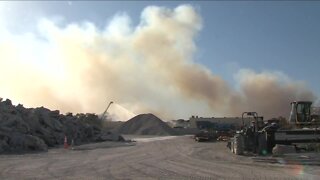 Mulch pile fire burns 1/4 of an acre by US 41
