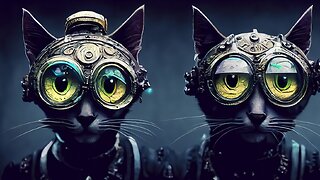 Mesmerizing Cat Eyes: The Epitome of Cuteness! In the Steampunk style