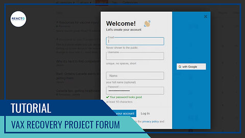 How to sign up for the Vax Recovery Project Forum