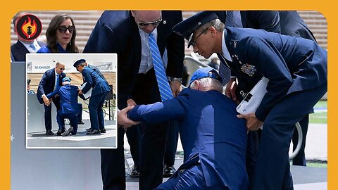 Joe Biden falls on stage at US air force academy ceremony