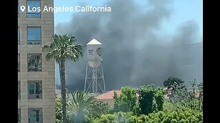 PEDOWOOD BURNS - Large Fire At Warner Bros. Studio in Los Angeles Friday - HaloNews