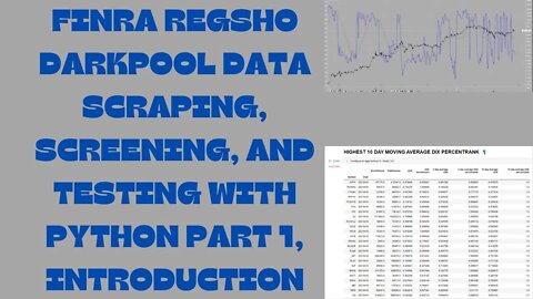 FINRA REGSHO DARKPOOL DATA SCRAPING, SCREENING, AND TESTING WITH PYTHON PART 1, INTRODUCTION