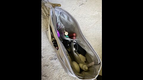 Vercord Expandable Nylon Handbag Purse Organizer Insert Liner Shaper Bag in Bag Beige Grey XLar...