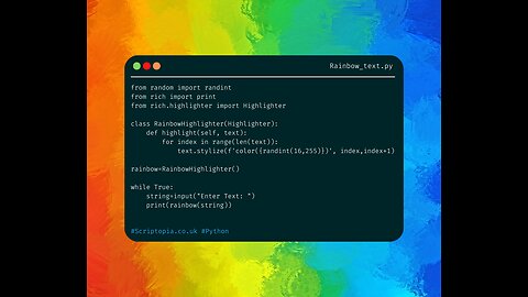 Rainbow coloured text generator