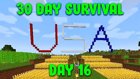 I Made A Big USA And Planted Flags Around My House | Minecraft - 30 Day Survival Day #16