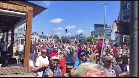 Bratislava slovakia: Police Stand Down and Leave During Vaccine Passport Protest