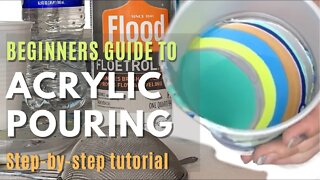 Acrylic Pour for Beginners Step by Step Tutorial; Liquitex Basics Paint Mixing