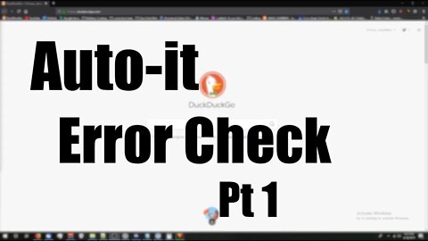 Autoit: Error Checking Part 1