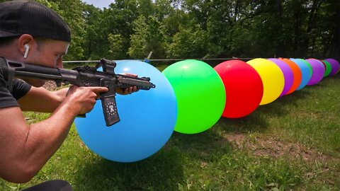How Many GIANT Balloons To Stop a Bullet???