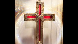 DIY Rustic wood Christmas Cross project with stained glass