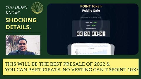 This Will Be The Best Presale Of 2022 & You Can Participate. No Vesting Can't $POINT 10X?