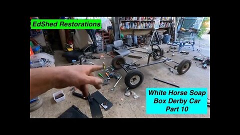 EdShed's White Horse Soap Box Derby Car Part 10 The Rear brake is taking shape and Update