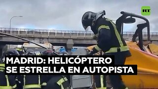 Cae un helicóptero en plena autopista M-40 de Madrid (VIDEO)