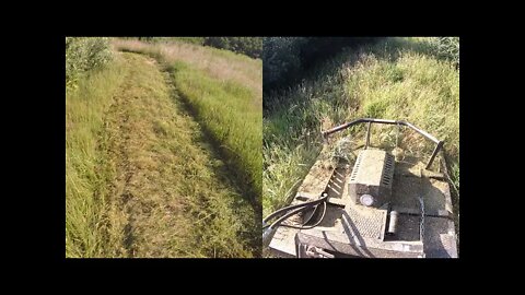 Bobcat T650 & Blue Diamond severe duty brush cutter bush hogging Southern Illinois CRP trails Pt 1