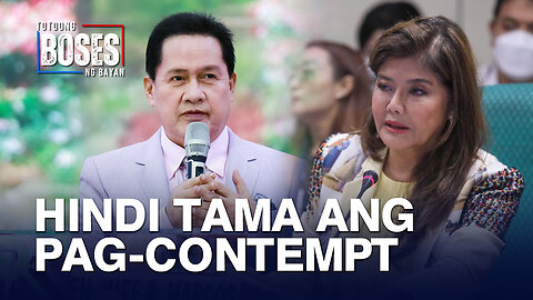 Sen. Imee, kokontrahin ang contempt order; pagpapa-contempt kay Pastor Apollo, hindi tama