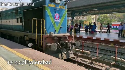 17032 | Hyderabad Mumbai Express | Crossing Thane Station | Honking KYN WDG 3A |