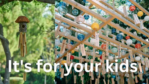 Nature sounds / wind chime hanging on a tree sound