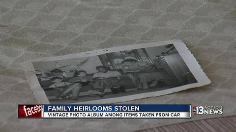Las Vegas woman's car ransacked, sentimental family photos stolen