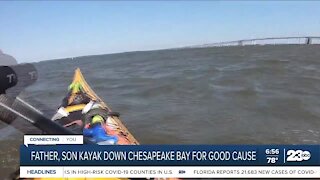 Father-son duo kayak for good cause