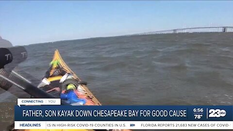 Father-son duo kayak for good cause