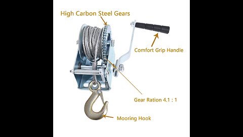 OPENROAD 600lbs Hand Winch, Manual Winch Operated Two-Way Ratchet Boat Trailer Marine Winch Han...