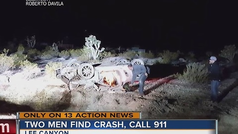 Car rolls into ravine on Mount Charleston