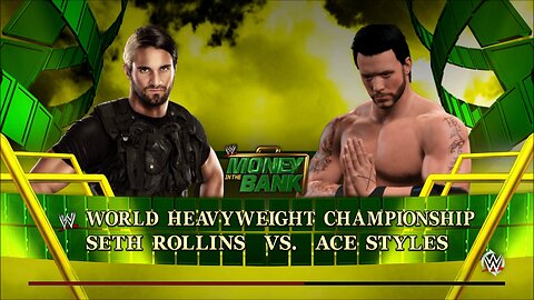 Ace Styles vs Seth Rollins WWE World Heavyweight Championship Money In The Bank