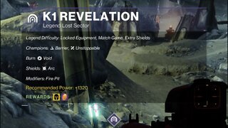 Destiny 2 Legend Lost Sector: The Moon - K1 Revelation 2-1-22