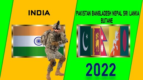 India VS Pakistan Bangladesh Nepal Sri Lanka Butane Military Power Comparison 2022 | 🇮🇳vs🇵🇰