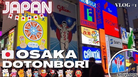 Exploring The Vibrant Streets of DOTONBORI OSAKA | Gaming at Round 1 | VLOG #1