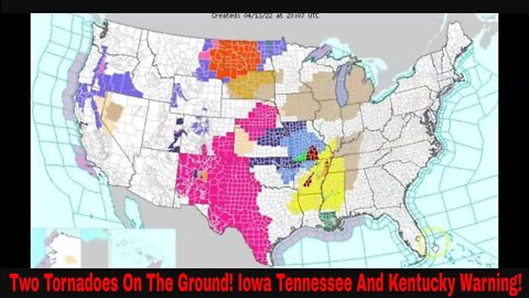 Two Tornadoes On The Ground Headed To Iowa Tennessee And Kentucky! Huge Tornado Watch Area!