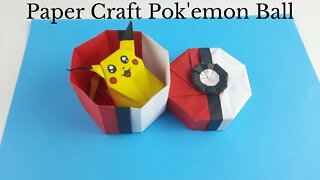 How To Make Pokémon Ball (Poke' Ball) - Easy DIY Paper Crafts