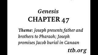 Genesis Chapter 47 (Bible Study)